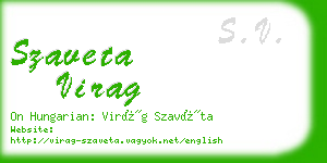 szaveta virag business card